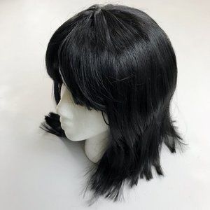 MICHELE'S Wig Collection Peggy Sue Wig OS Black Bob w/Bangs Halloween Costume